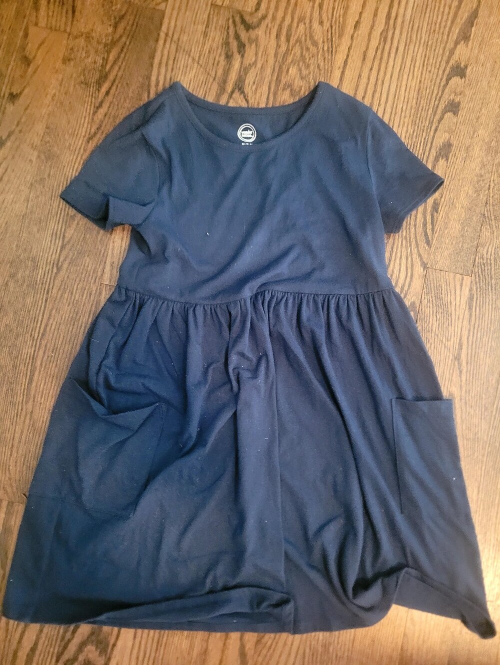 Girls Wonder Nation Navy Short Sleeve Pocket Dress Size 7-8
